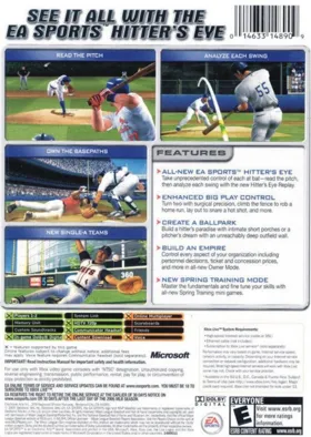 MVP Baseball 2005 (USA) box cover back